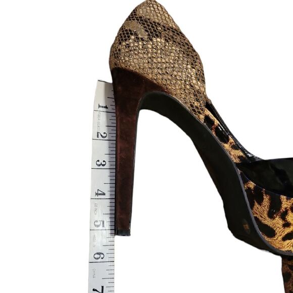 Jessica Simpson Bede2 Snake Leopard Black Colorblock Platform Heels 8 - Picture 9 of 11